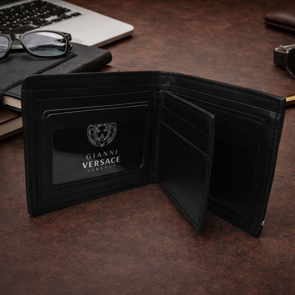 Luxury Leather Versace Wallet with Box - PocketHub Special edition