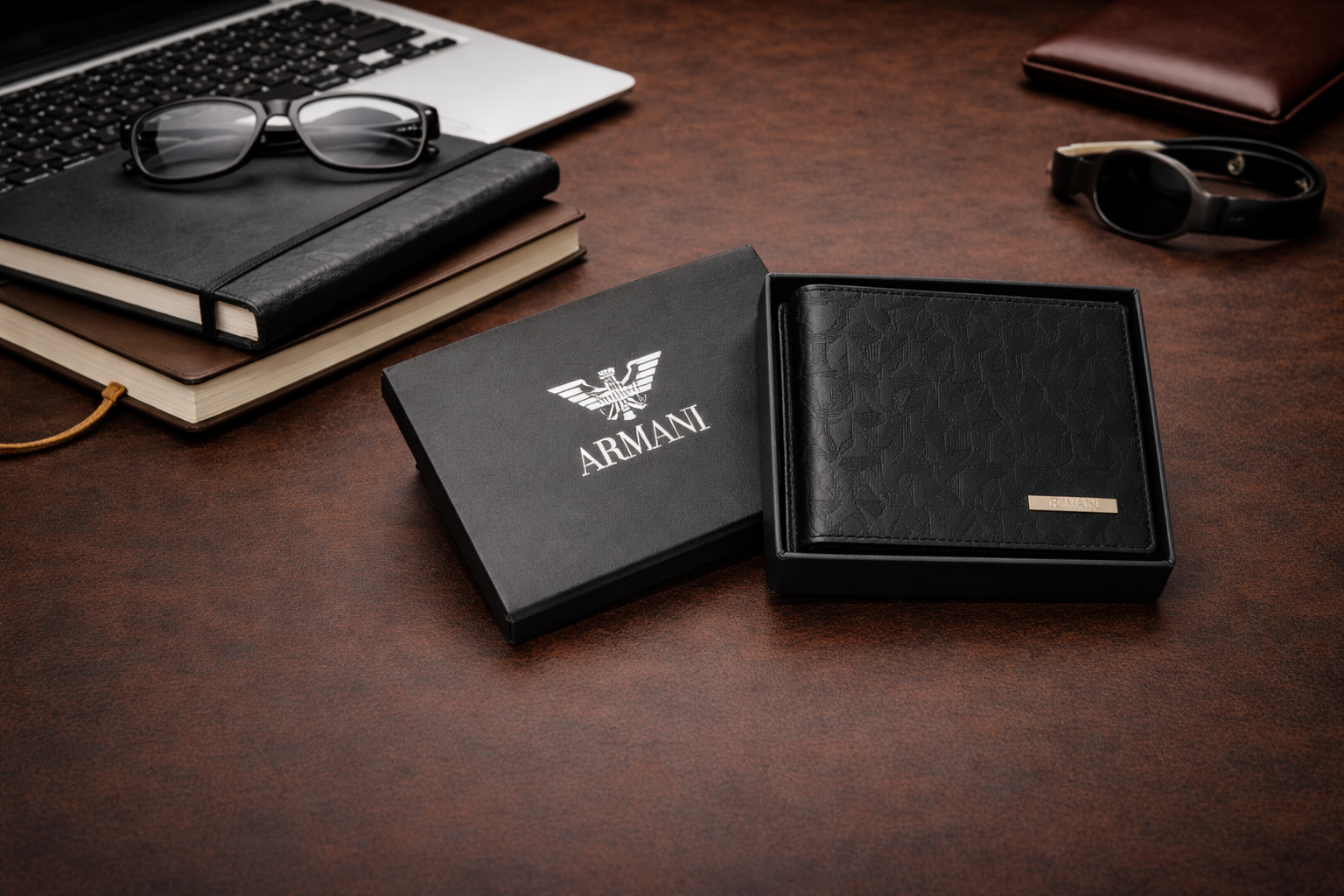 Luxury Leather Armani Wallet with Box - PocketHub Special edition