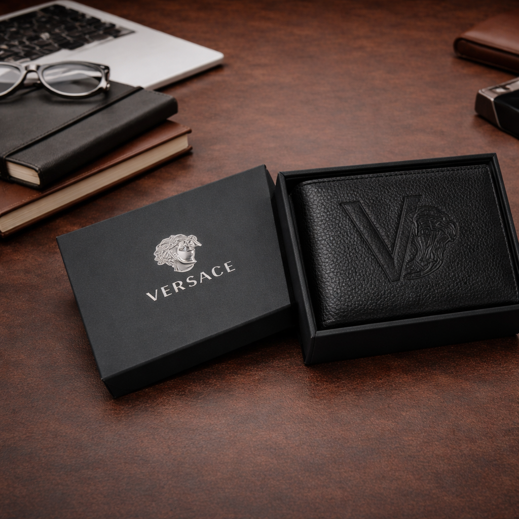 Luxury Leather Versace Wallet with Box - PocketHub Special edition