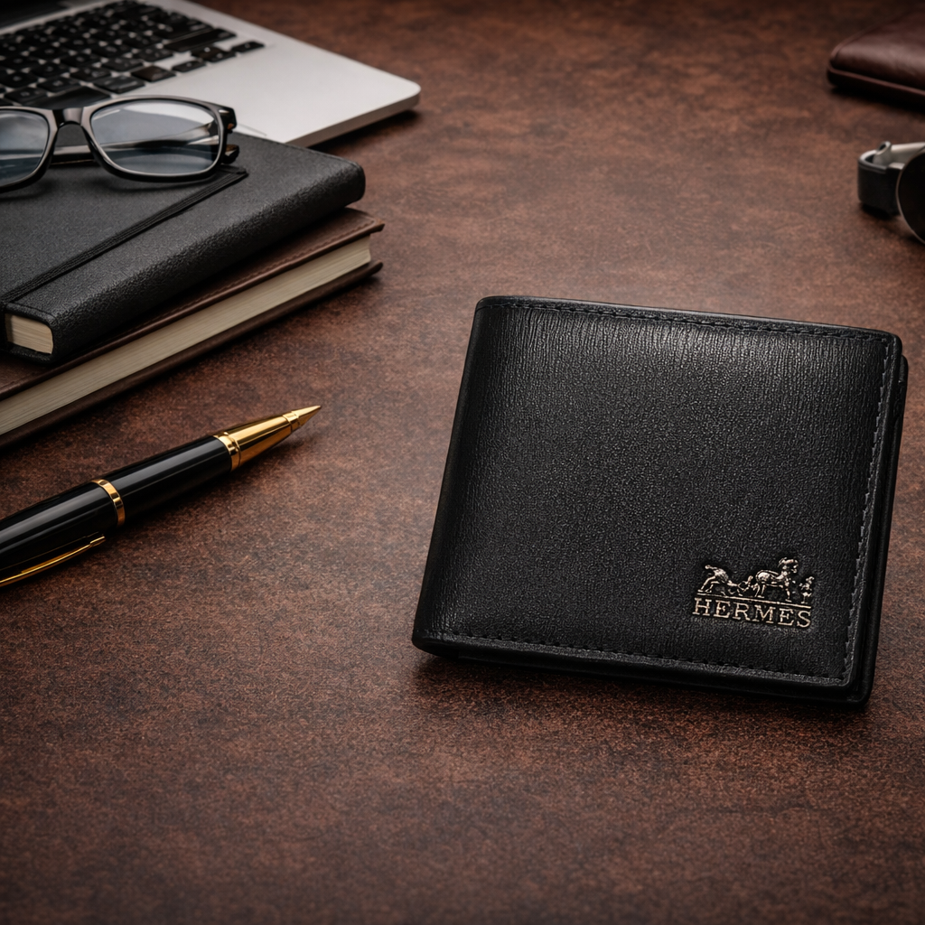Luxury Leather Hermes Wallet with Box - PocketHub Special edition