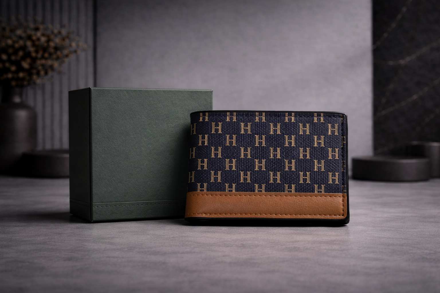 Classic H Leather Wallet with Box - Pockethub Classic Edition