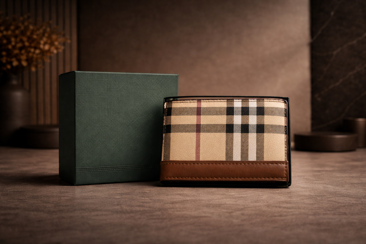 Classic Leather Burberry Wallet with Box