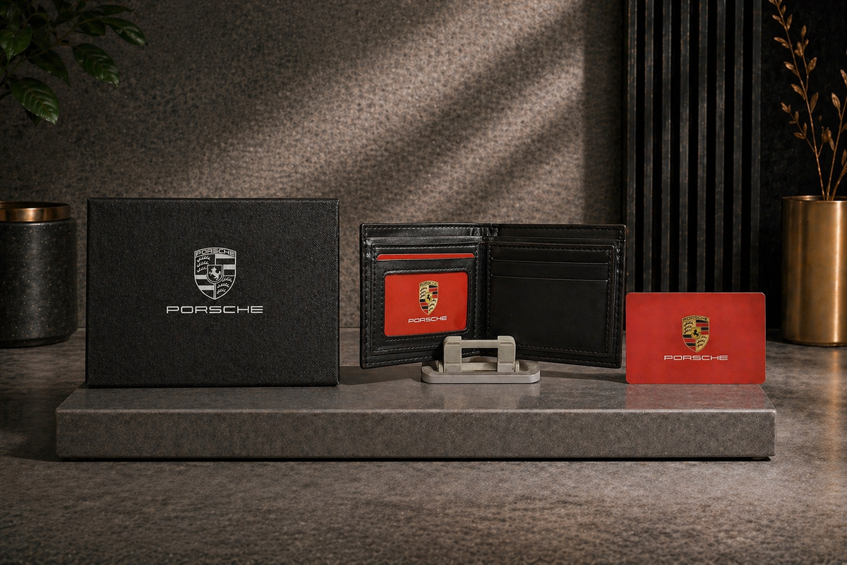 Luxury Leather Porsche Wallet with Box - PocketHub Special edition