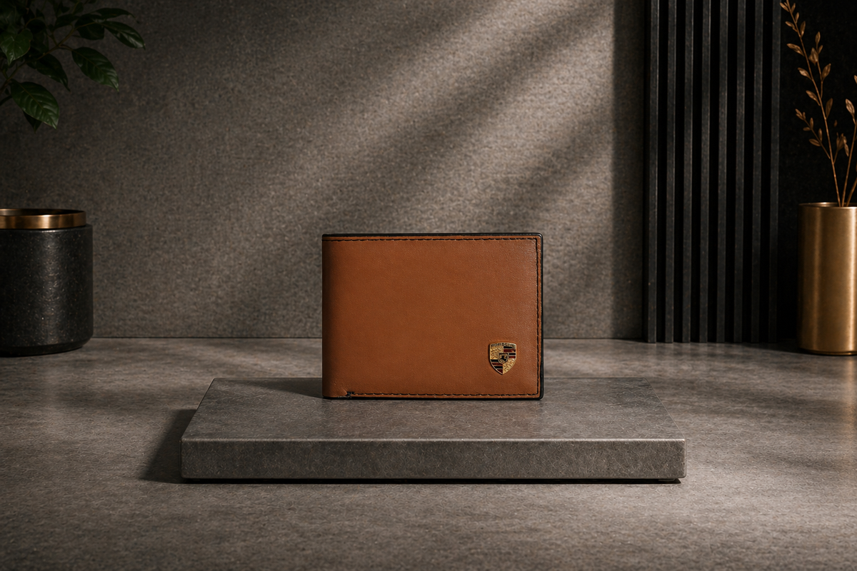 Luxury Leather Porsche Wallet with Box - PocketHub Special edition