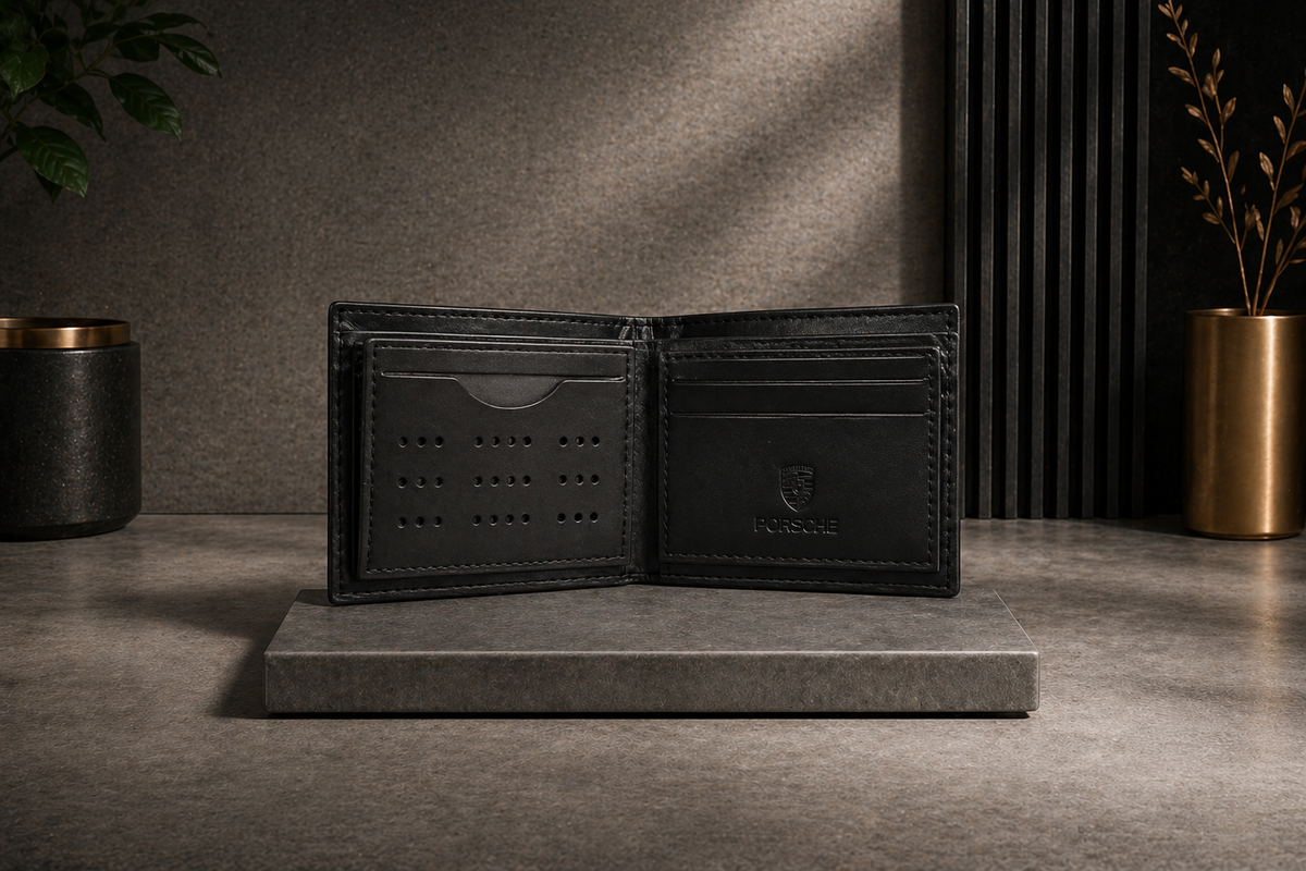 Luxury Leather Porsche Wallet with Box - PocketHub Special edition