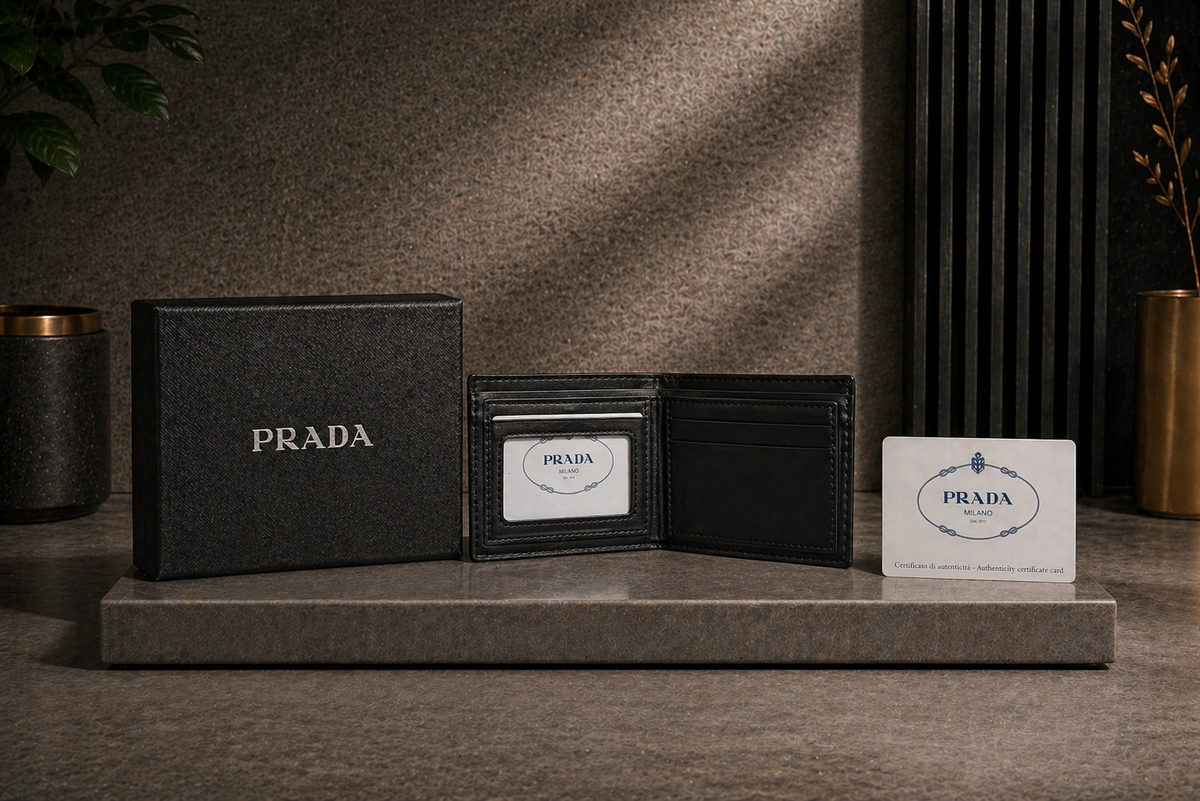 Luxury Leather Prada Wallet with Box - PocketHub Special edition