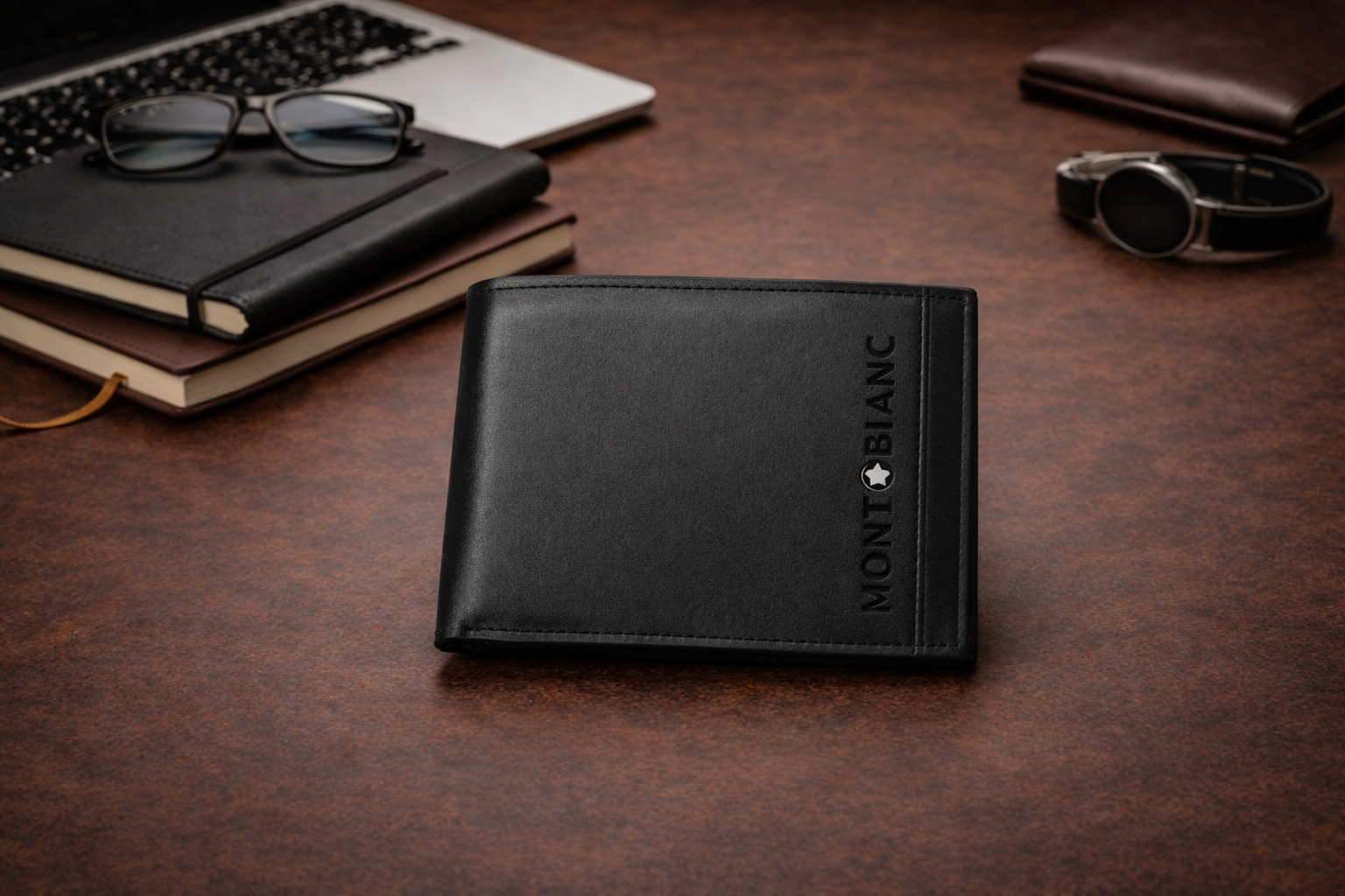 Luxury Leather Montblanc Wallet with Box - PocketHub Special edition