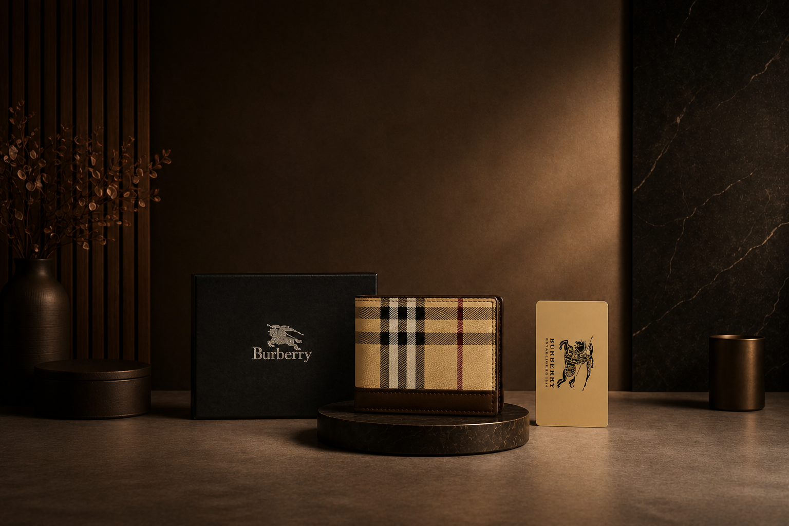 Classic Leather Burberry Wallet with Box
