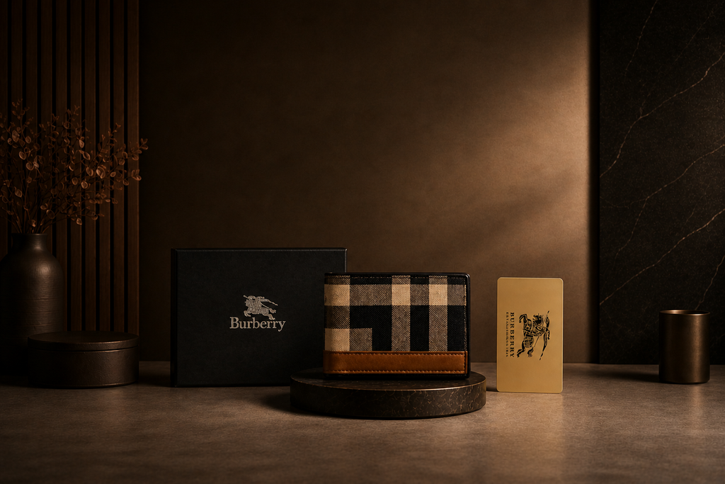 Classic Black Burberry Leather Wallet with Box
