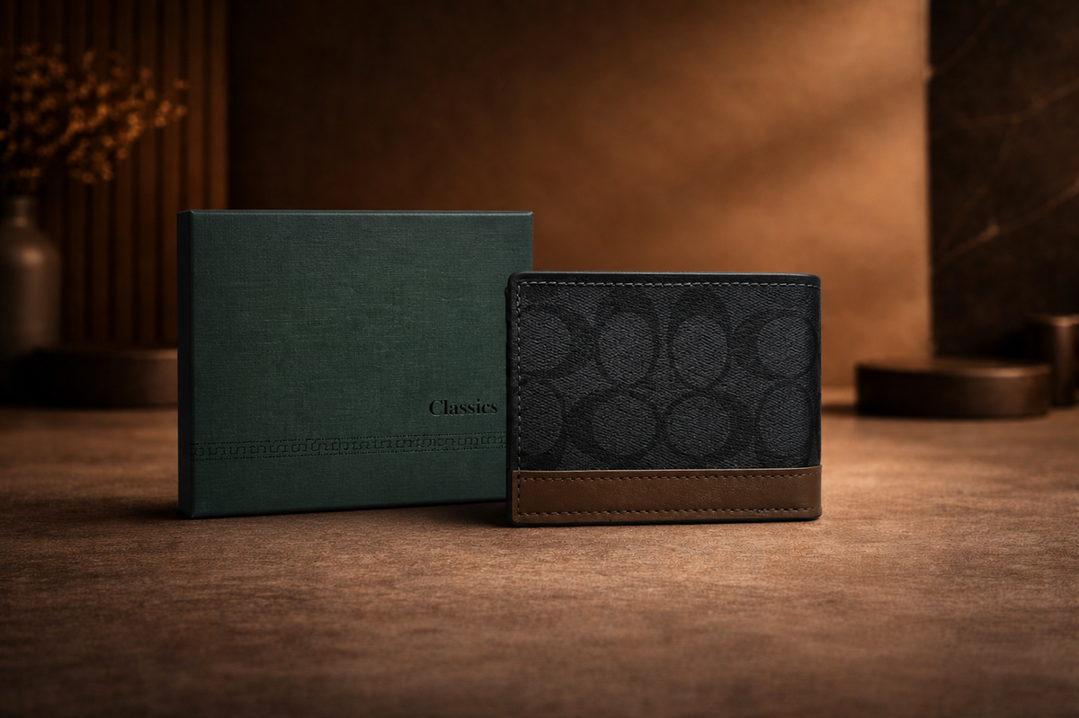 Classic O  Leather Wallet with Box