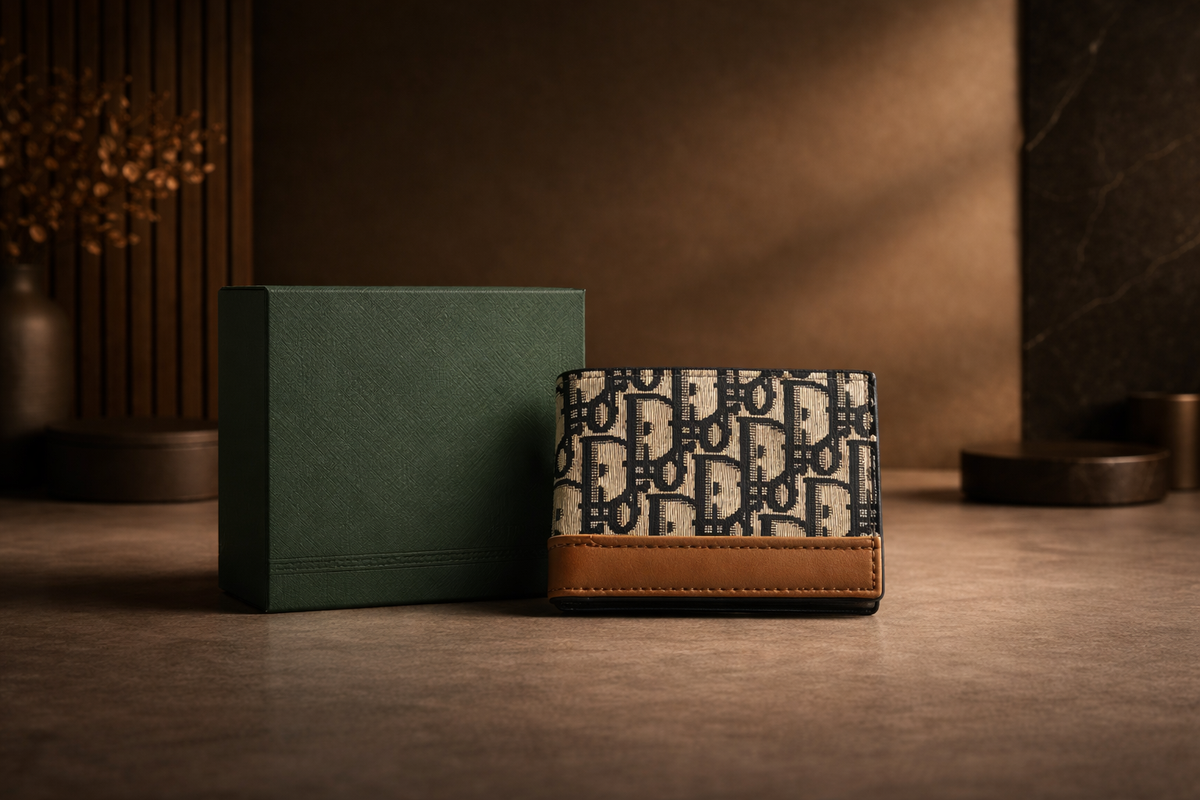 Classic D-Black Leather Wallet with Box - Pockethub Classic Edition