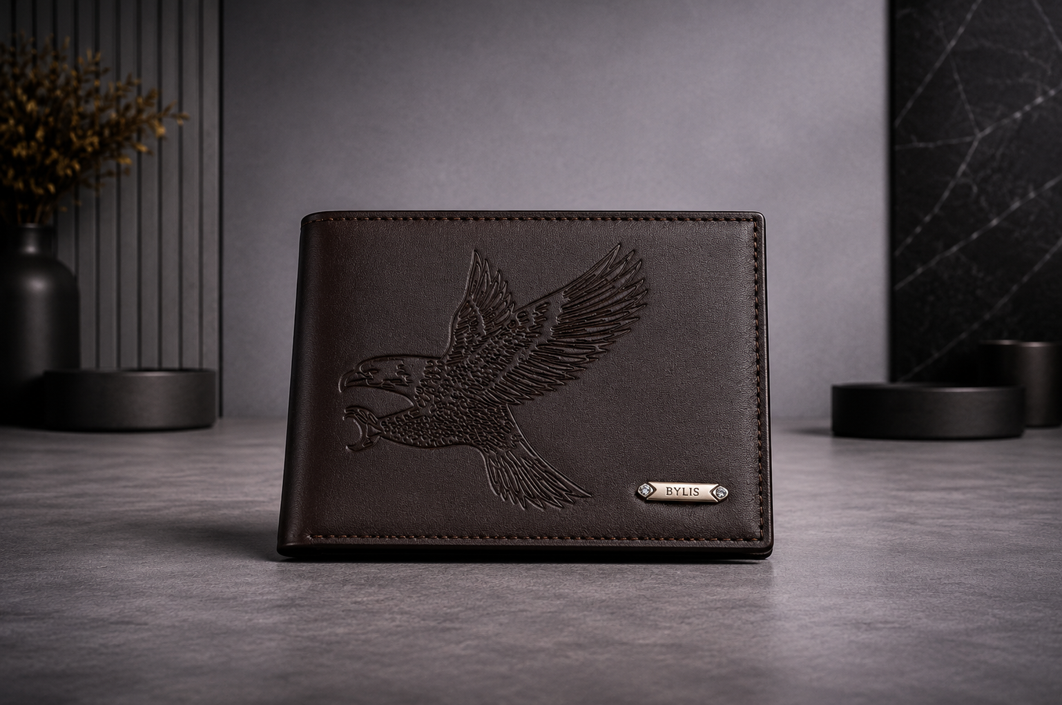 Classic Leather Eagle Wallet With Box