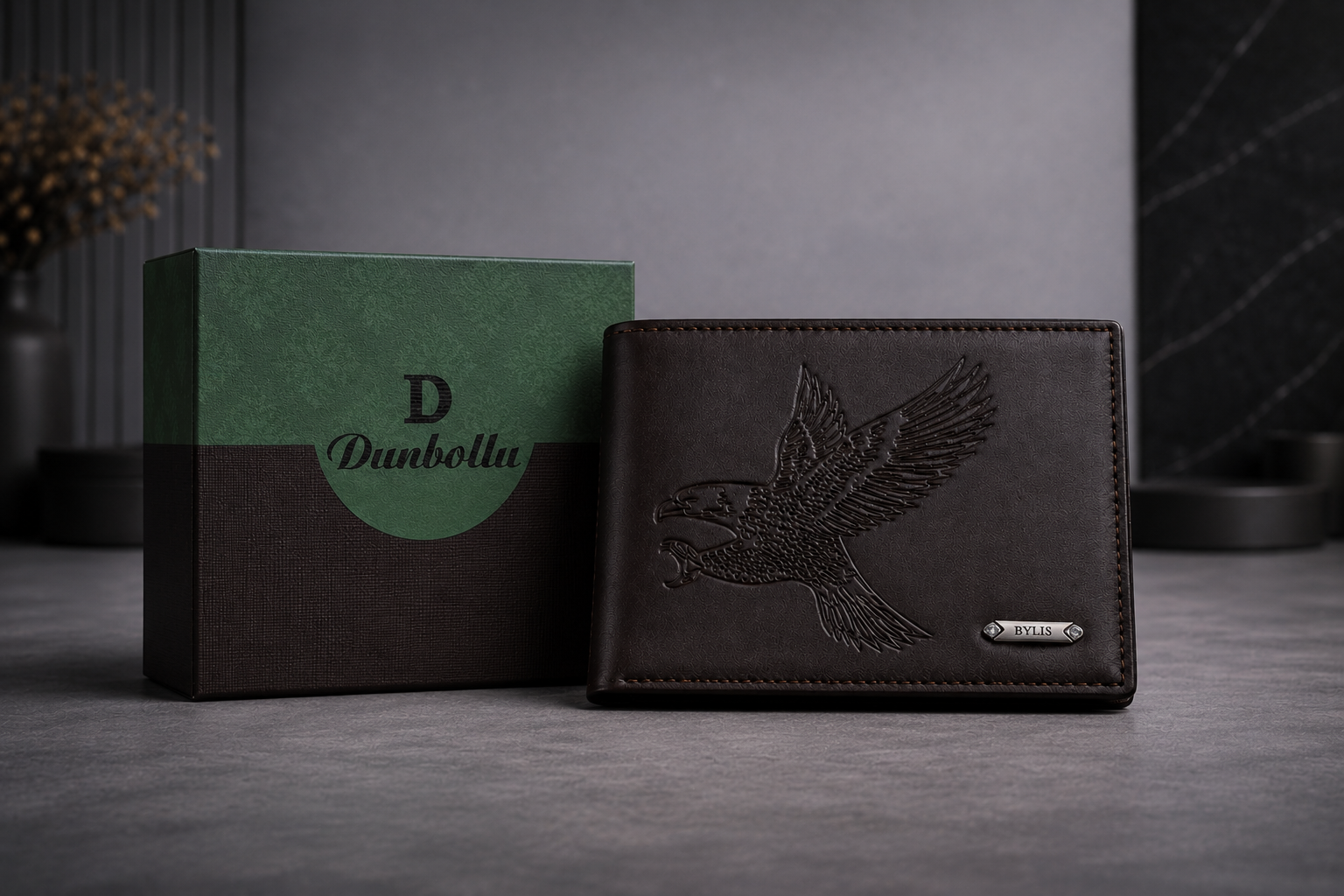 Classic Leather Eagle Wallet With Box