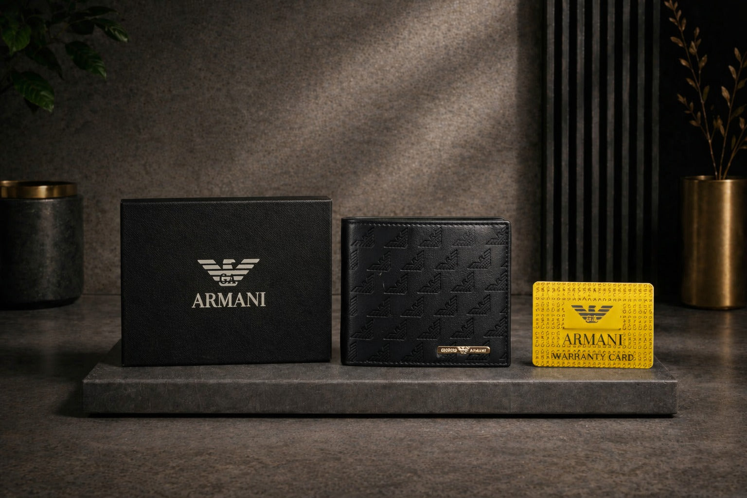 Luxury Leather Armani Wallet with Box - PocketHub Special edition