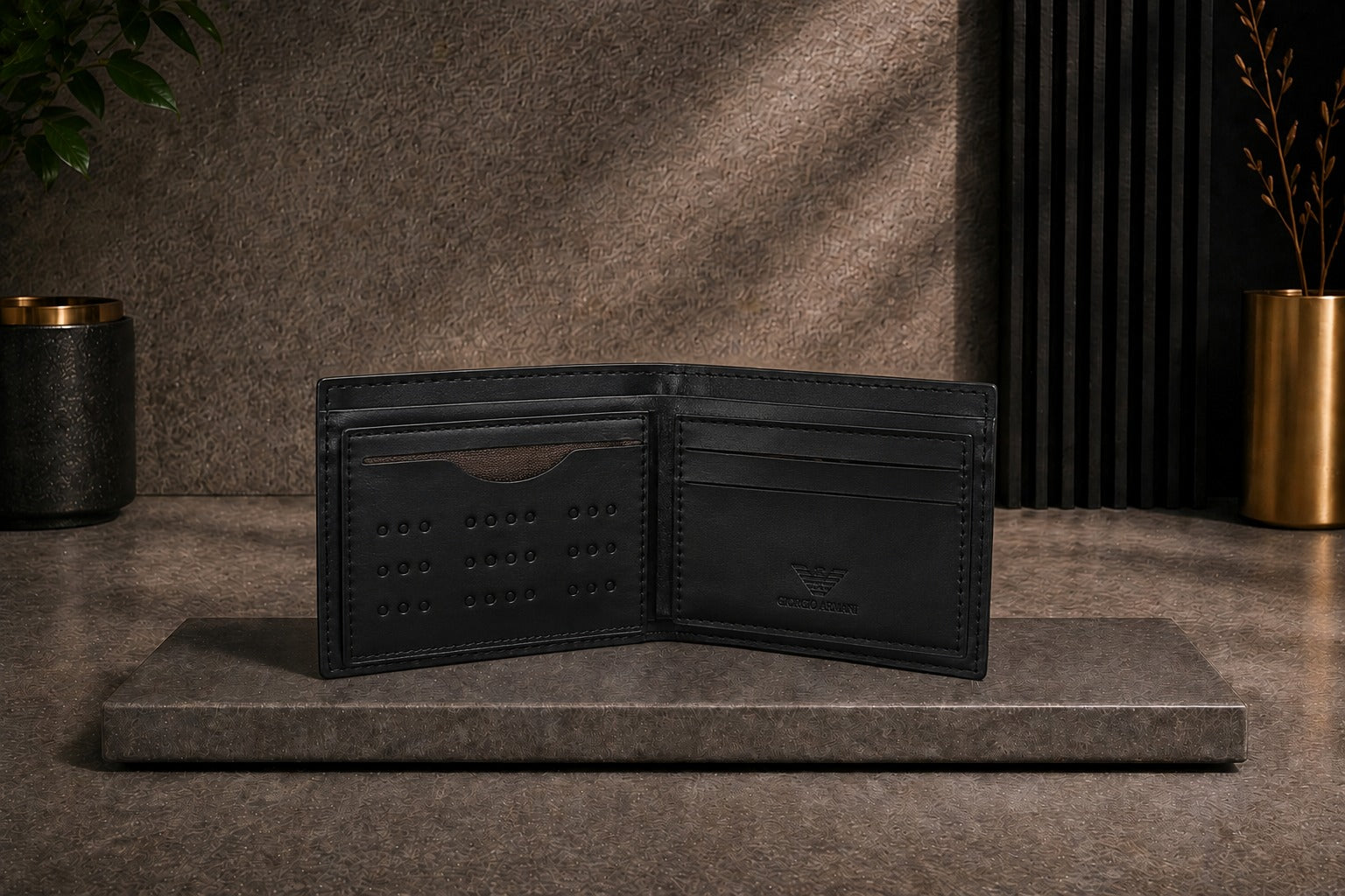 Luxury Leather Armani Wallet with Box - PocketHub Special edition
