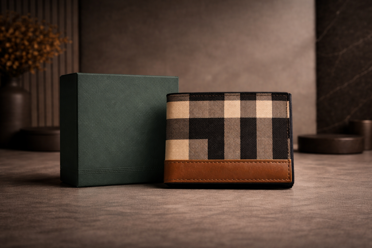Classic Black Burberry Leather Wallet with Box