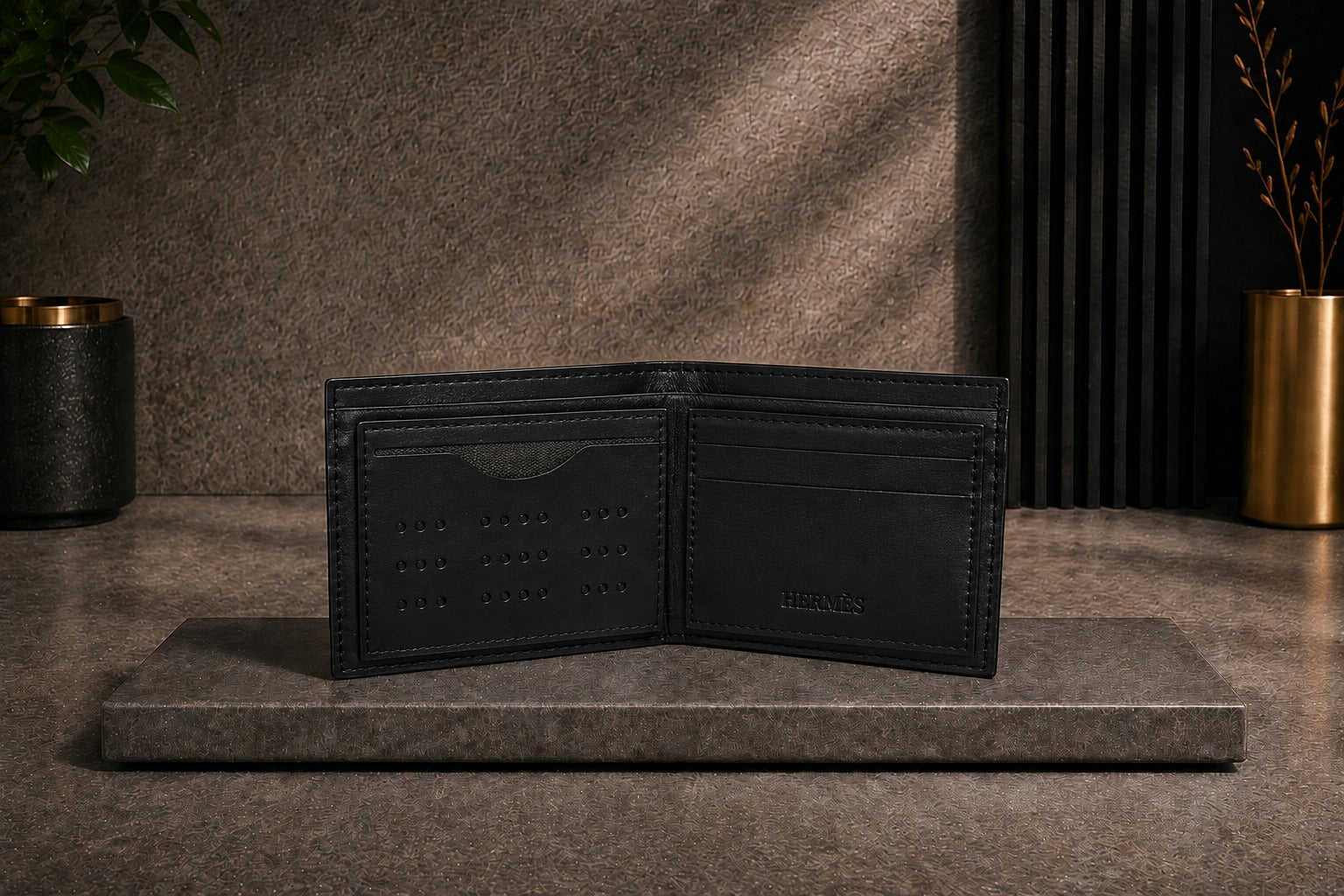 Luxury Leather Hermes Wallet with Box - PocketHub Special edition