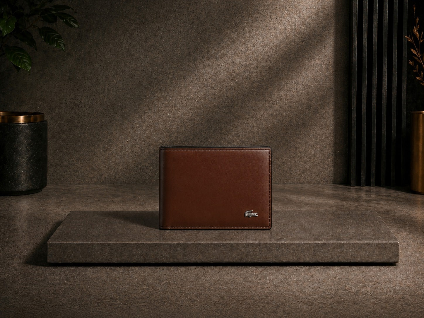 Luxury Leather Brown Lacoste Wallet with Box - PocketHub Special edition