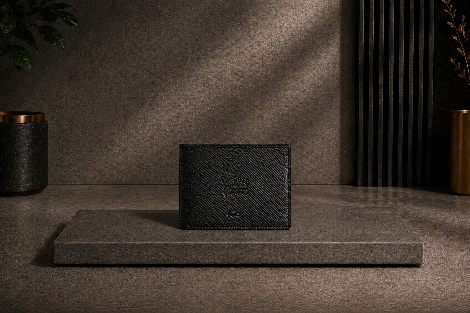 Luxury Leather Black Lacoste Wallet with Box - PocketHub Special edition