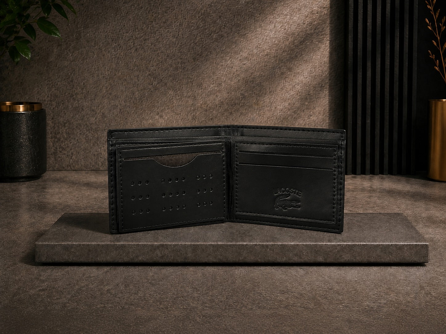 Luxury Leather Brown Lacoste Wallet with Box - PocketHub Special edition