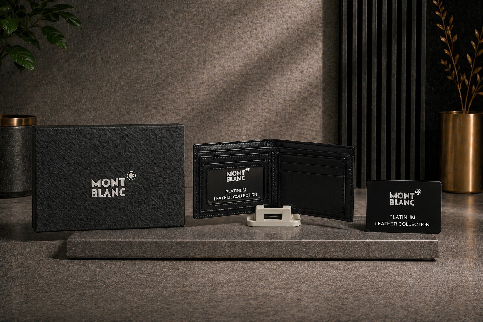 Luxury Leather Montblanc Wallet with Box - PocketHub Special edition