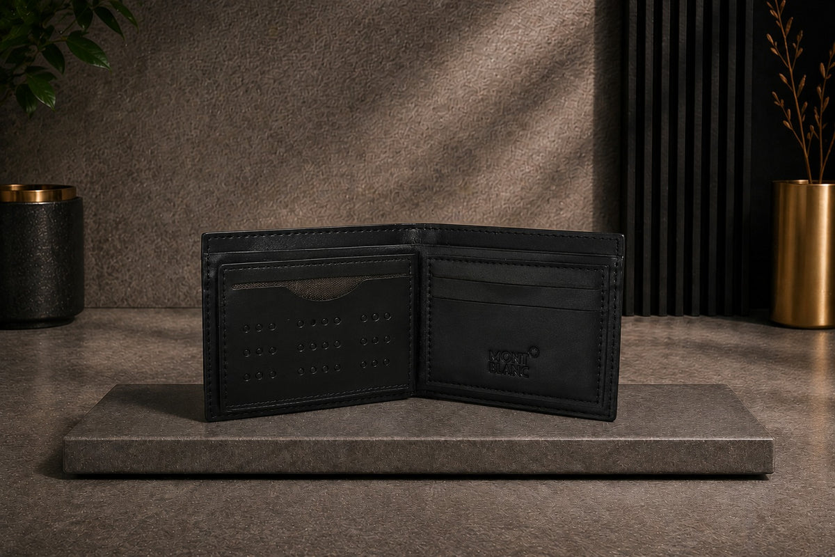 Luxury Leather Montblanc Wallet with Box - PocketHub Special edition