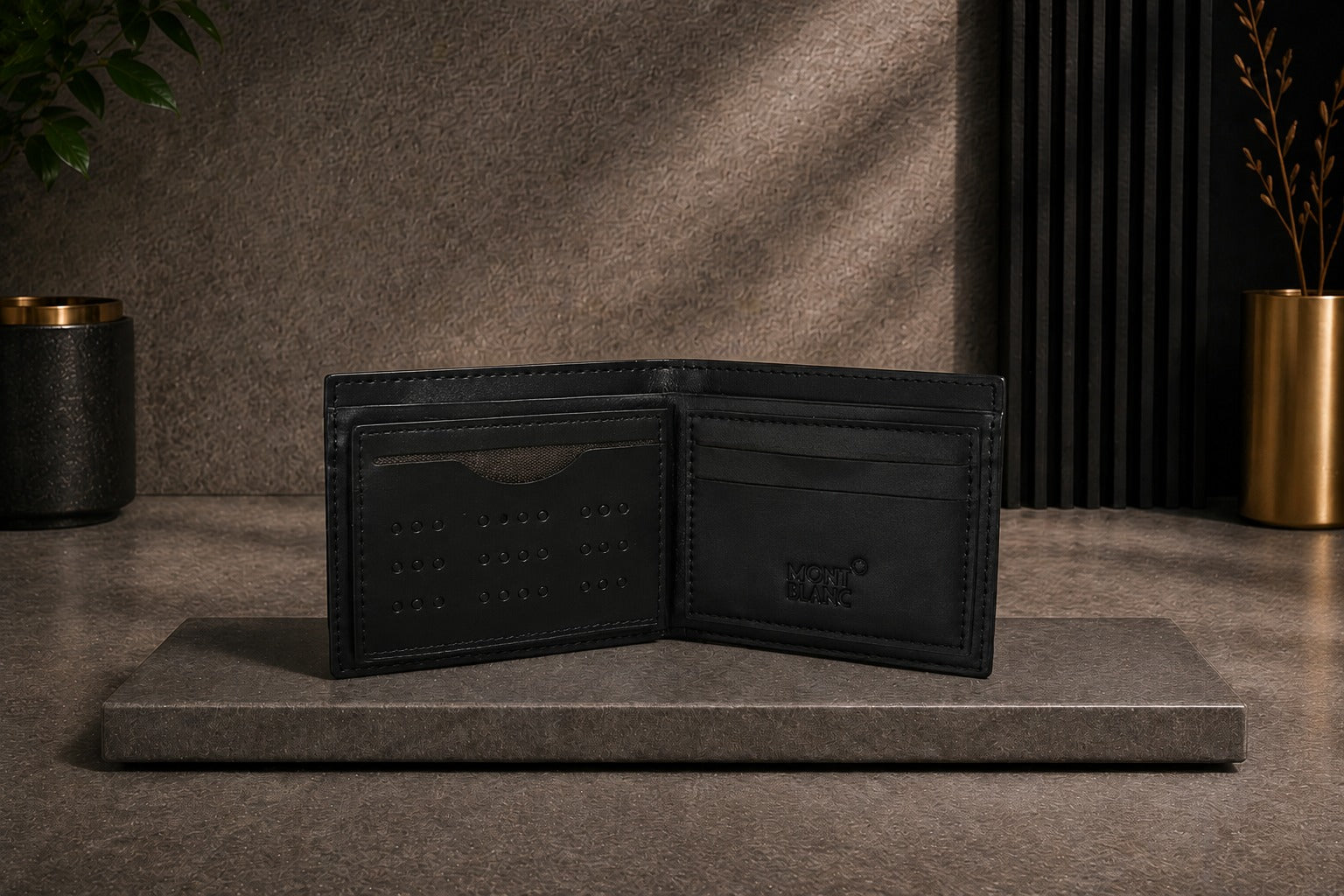 Luxury Leather Montblanc Wallet with Box - PocketHub Special edition