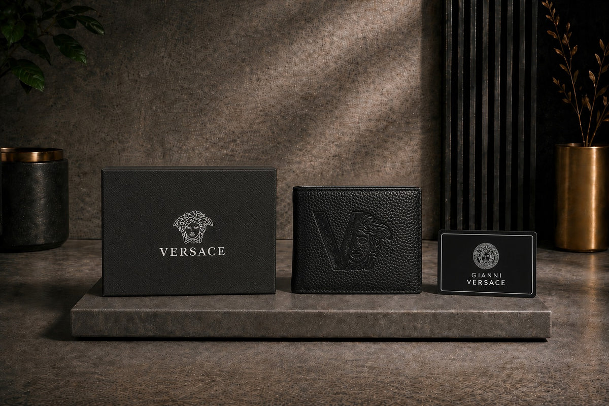 Luxury Leather Versace Wallet with Box - PocketHub Special edition