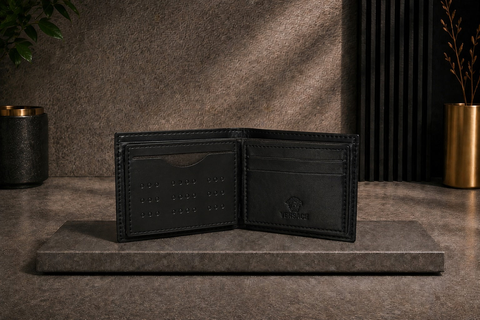 Luxury Leather Versace Wallet with Box - PocketHub Special edition